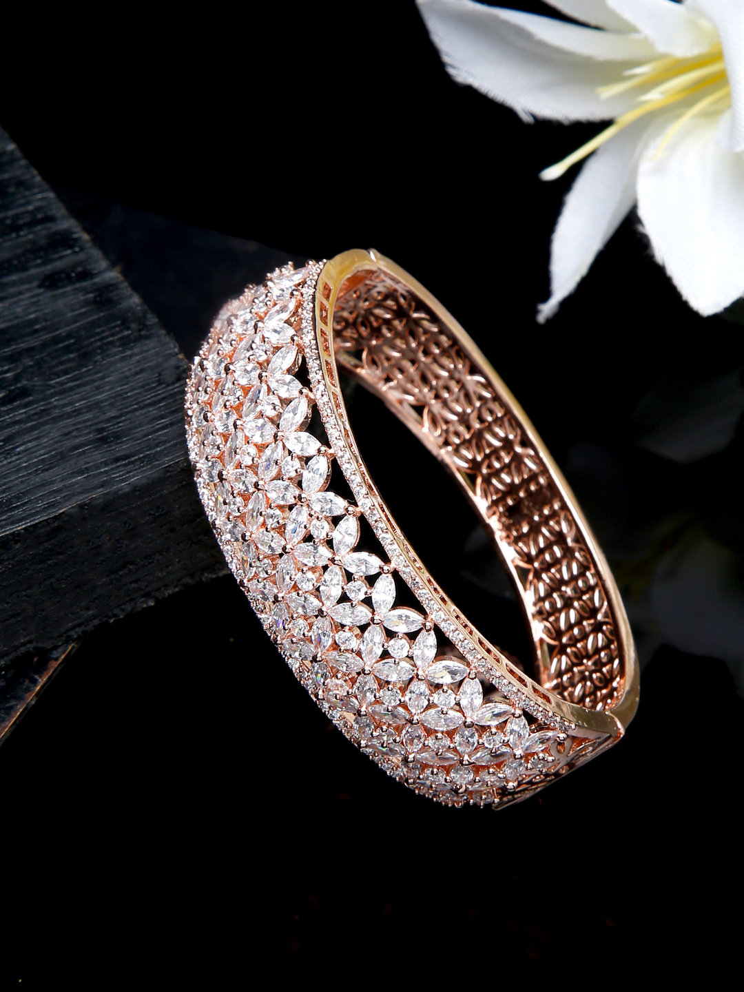 YouBella Jewellery Celebrity Inspired Gold Plated American Diamond Bracelet for Girls and Women